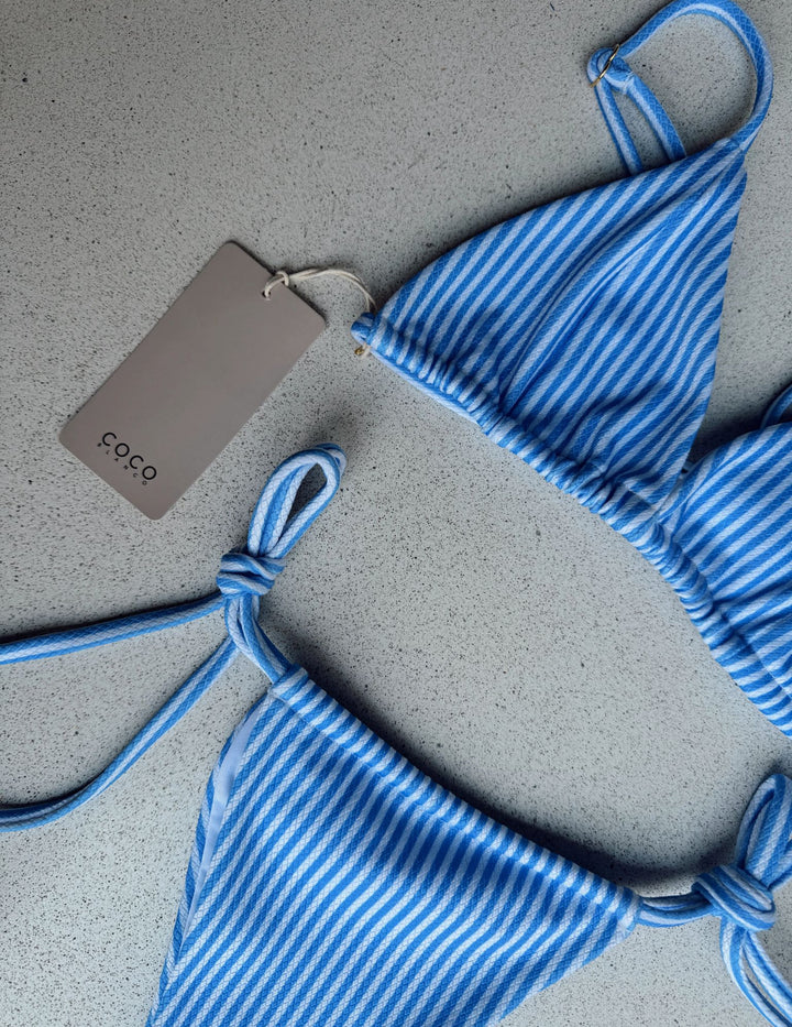 California Bikini Bottom | Blue Stripes