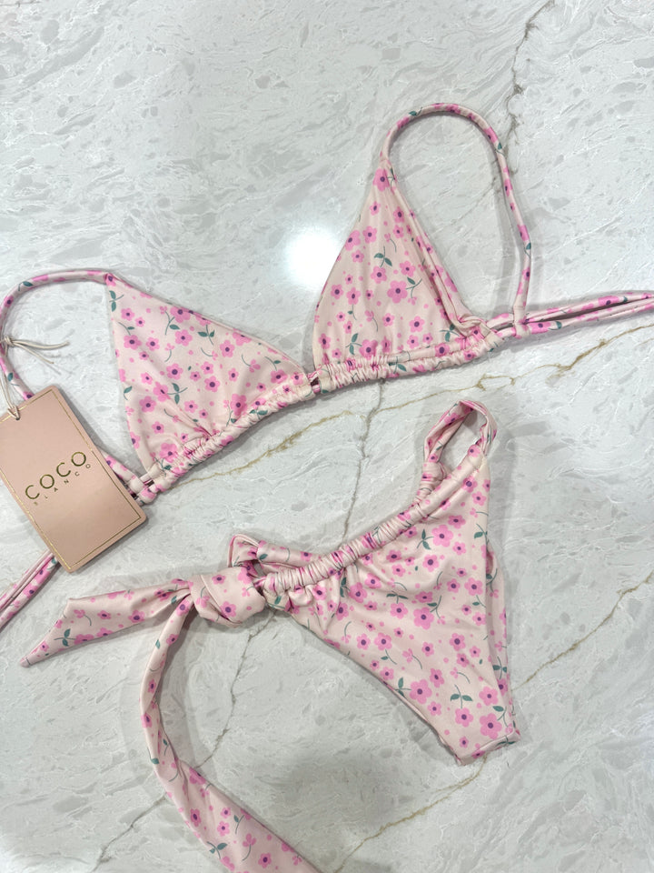 Rousie Bikini Top | Light Pink Garden
