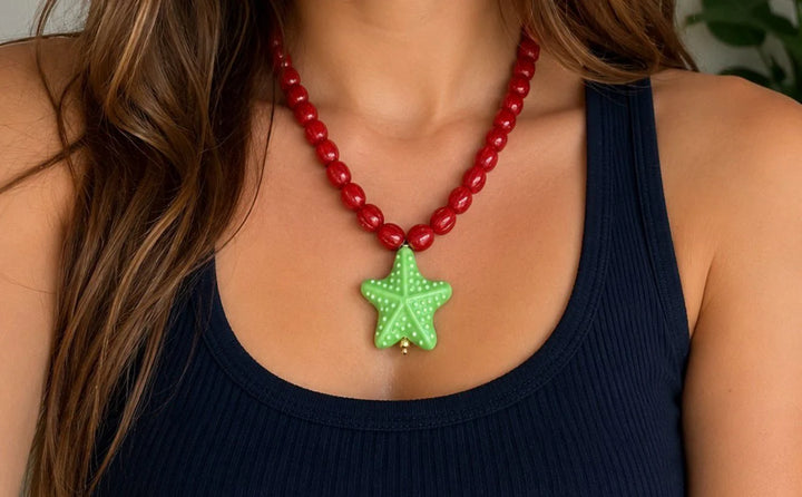 CRIMSON STARFISH NECKLACE
