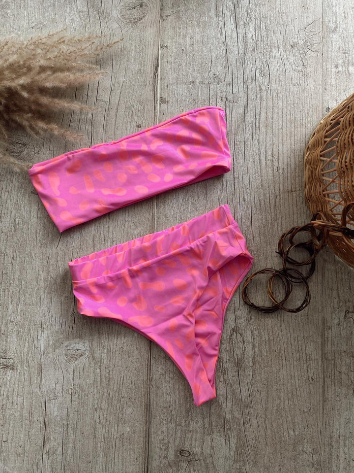Pink Romance Bandeau Bikini Top