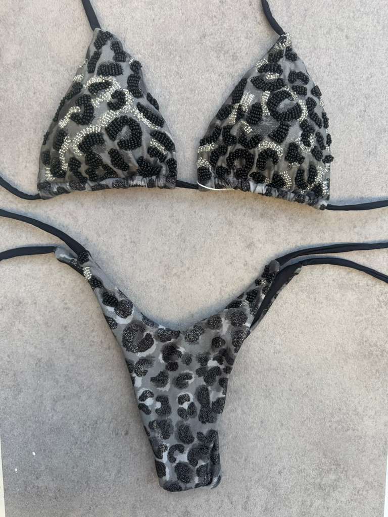 Black Leopard Bikini Top (PRE-ORDER)