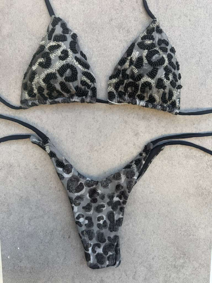 Black Leopard Bikini Top (PRE-ORDER)