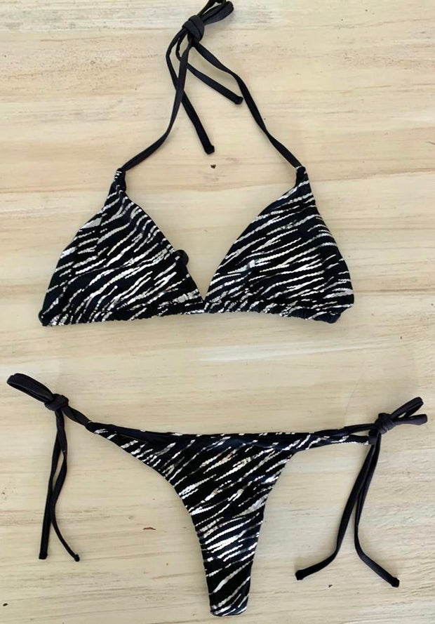 Zebra Triangle Bikini Top