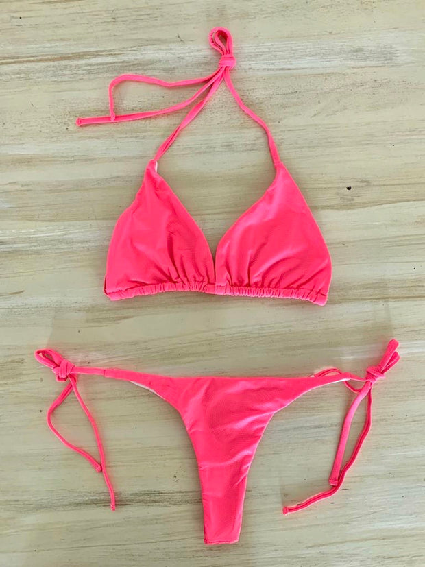 Pink Triangle Bikini Top