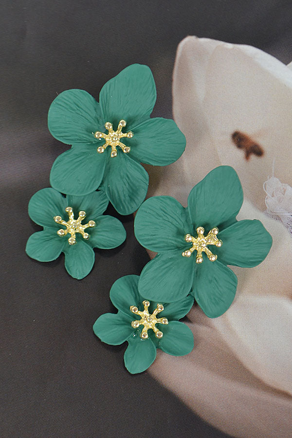 Green Flower Earring