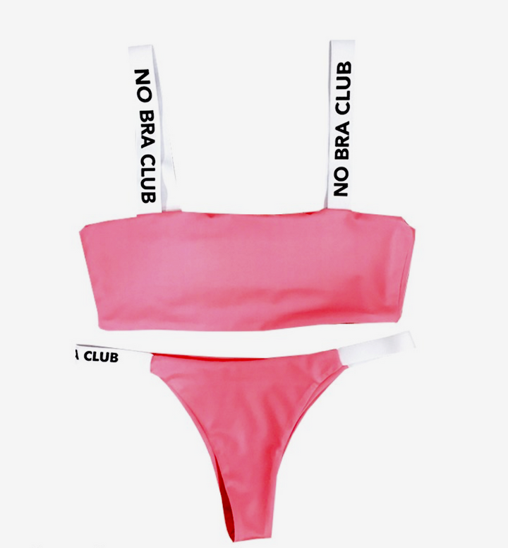 Pink NO BRA CLUB Bikini Top