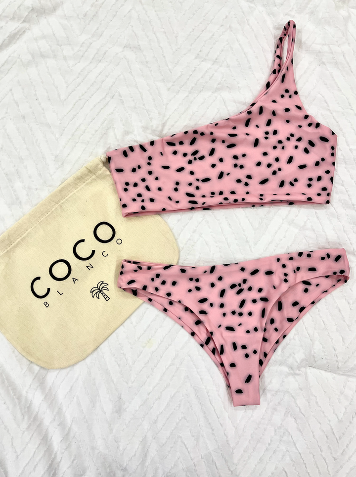 Pink Lady One Shoulder Bikini Top