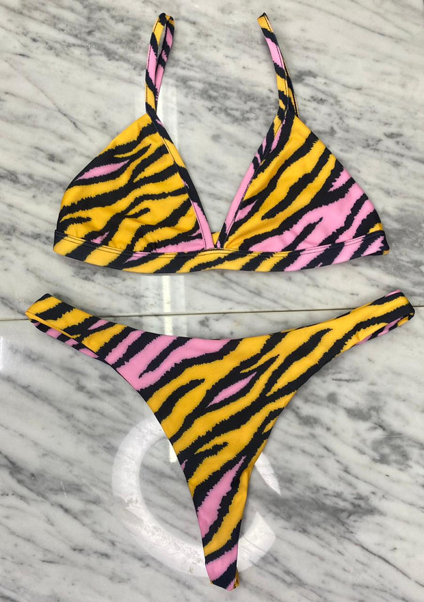 Louie Bikini Top | Vivid Zebra