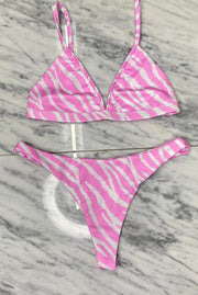 Louie Bikini Top | Pink Zebra
