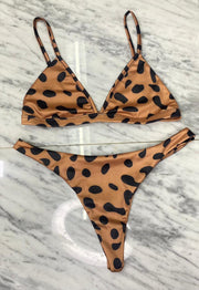 Louie Bikini Top | Brown Dotty