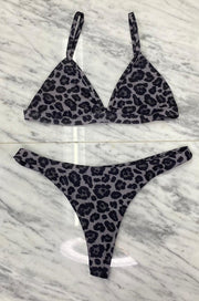 Louie Bikini Top | Grey Leopard