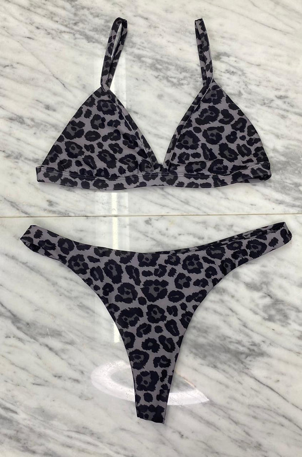 Louie Bikini Bottom | Grey Leopard