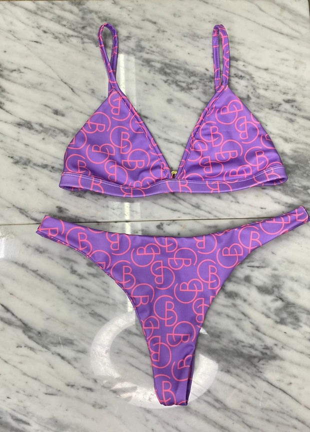 Louie Bikini Top | Purple & Pink Coco Blanco