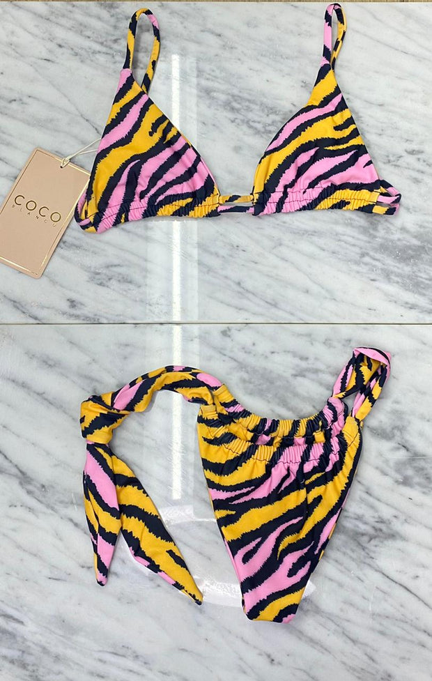 Rousie Bikini Top | Vivid Zebra