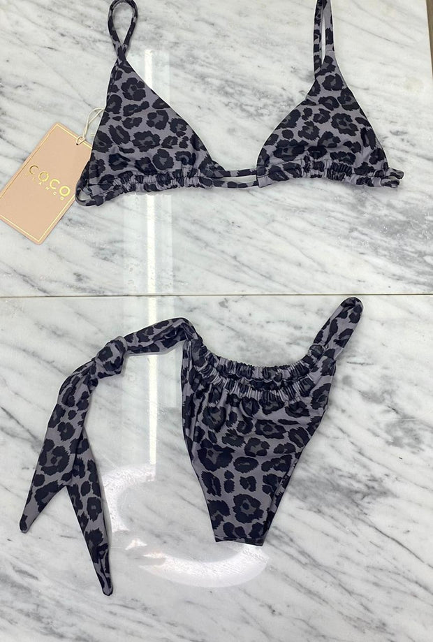Rousie Bikini Top | Grey Leopard