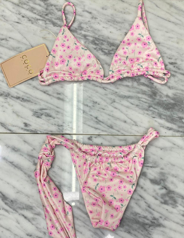 Rousie Bikini Top | Light Pink Garden