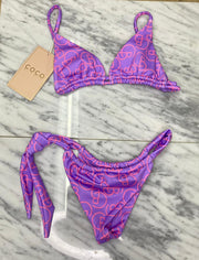 Rousie Bikini Top | Purple & Pink Coco Blanco