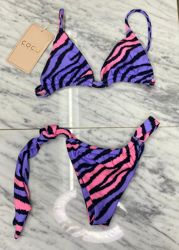 Rousie Bikini Bottom | Pink & Purple Zebra