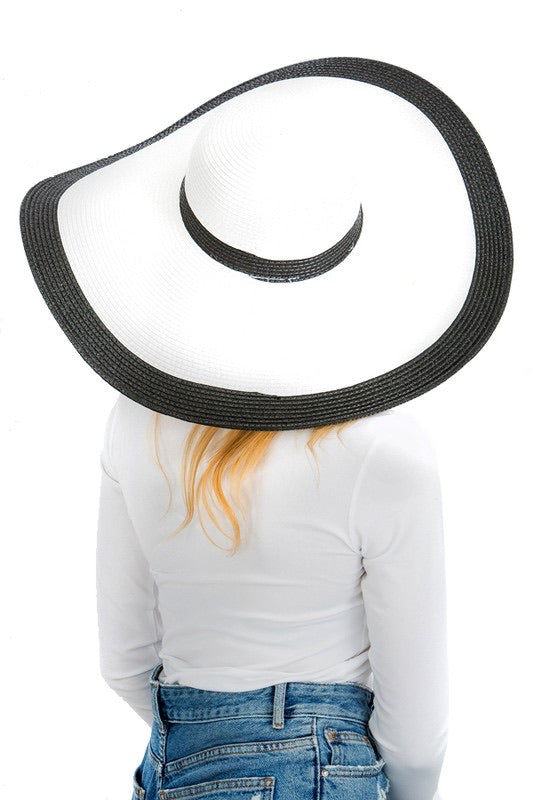 White & Black Pamela Hat