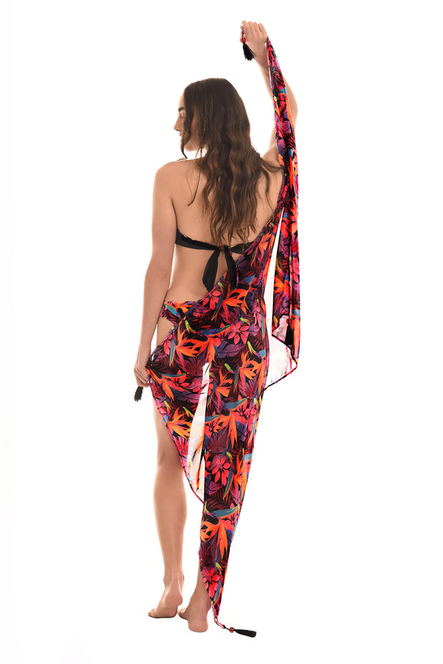 Neon Flowers Sarong