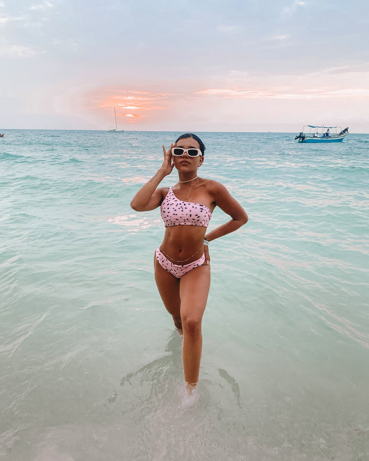 Pink Lady One Shoulder Bikini Top