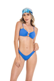Blu Strapless Bikini Top