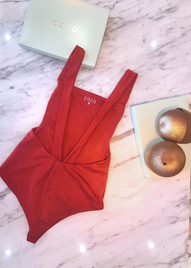 Passion Red One Piece Swimsuit
