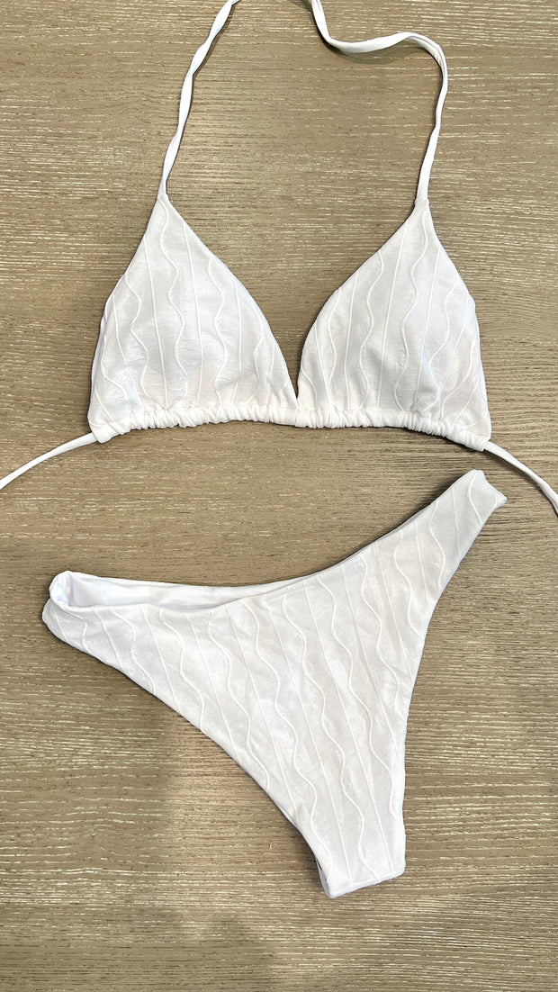 White Triangle Bikini Top