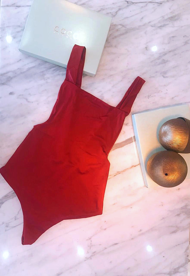 Passion Red One Piece Swimsuit